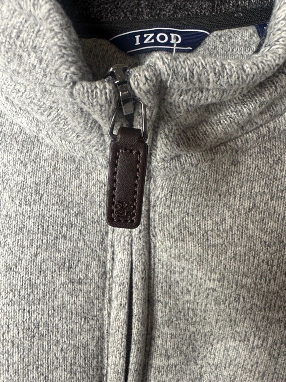 Izod Heather Gray Quarter-Zip Knit Pullover NWOT